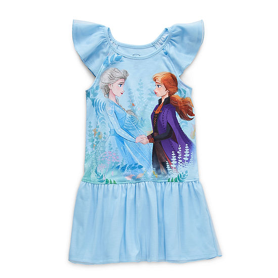 Disney Collection Little & Big Girls Frozen Sleeveless Round Neck Nightshirt