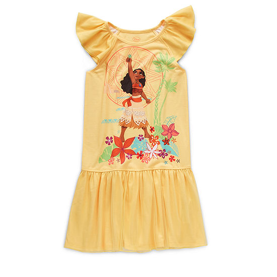 Disney Collection Little & Big Girls Princess Moana Sleeveless Round Neck Nightshirt