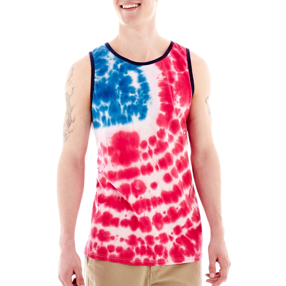 Flag Wash Graphic Tank Top, Red, Mens
