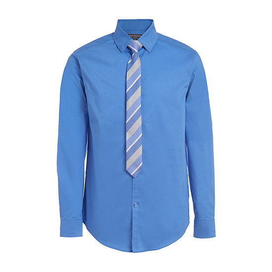 Van Heusen Flex Little & Big Boys Point Collar Long Sleeve Shirt + Tie Set