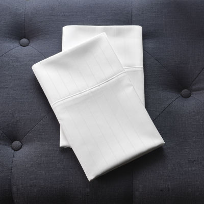 Liz Claiborne 600tc Cotton Sateen Dobby Stripe Wrinkle Free Pillowcases Pillowcases