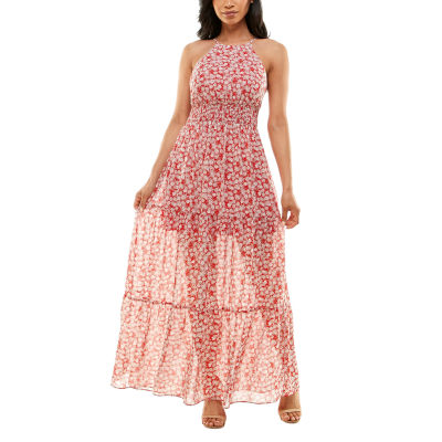 premier amour sleeveless floral maxi dress