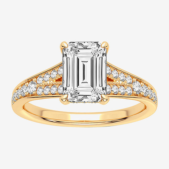 Modern Bride Signature Womens 2 1/3 CT. T.W. Lab Grown White Diamond 14K Gold Rectangular Solitaire Engagement Ring