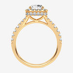 Modern Bride Signature Womens 2 CT. T.W. Lab Grown White Diamond 14K Gold Rectangular Halo Engagement Ring