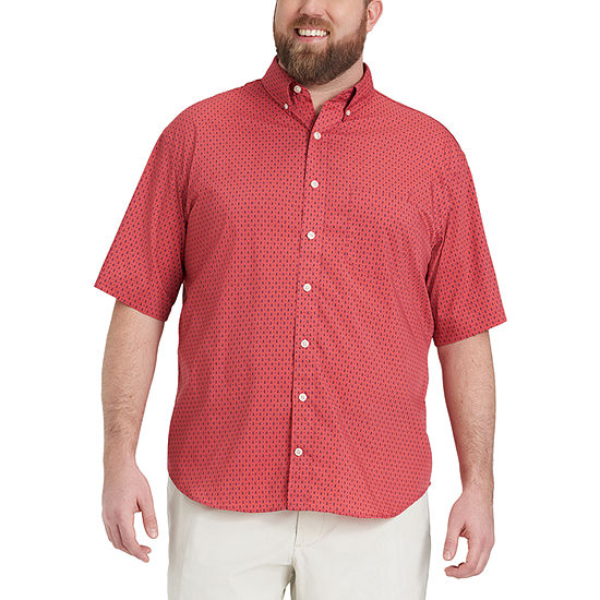 IZOD Classic Big and Tall Mens Cooling Moisture Wicking Classic Fit Short Sleeve Button-Down Shirt