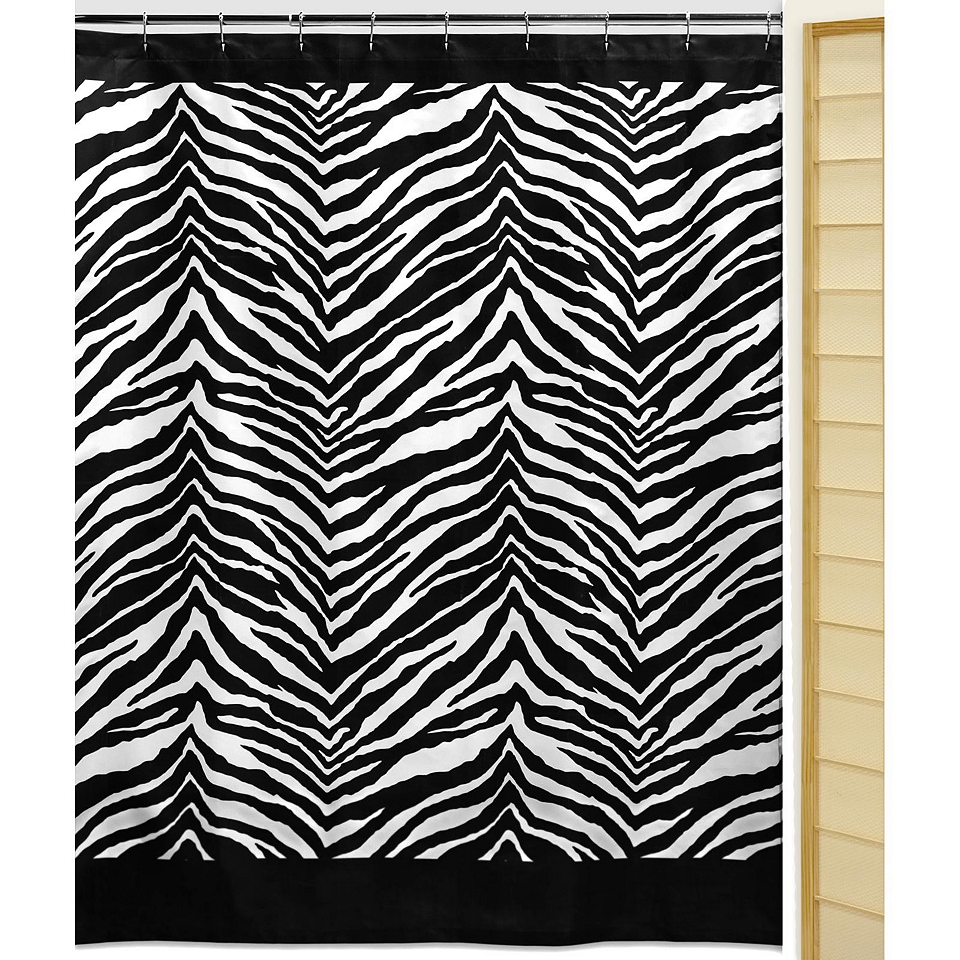 Creative Bath Zebra Shower Curtain, Black/White