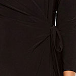 Black Label by Evan-Picone 3/4 Sleeve Wrap Dress
