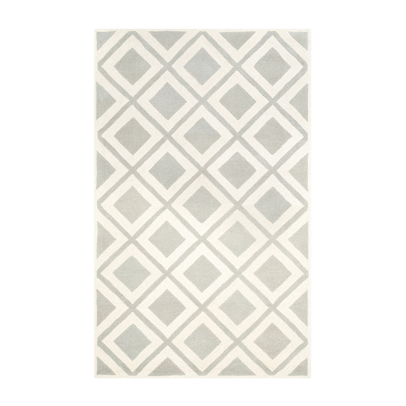 Safavieh Anwar Geometric Hand-Tufted Wool Rug, 8'X10', Gray