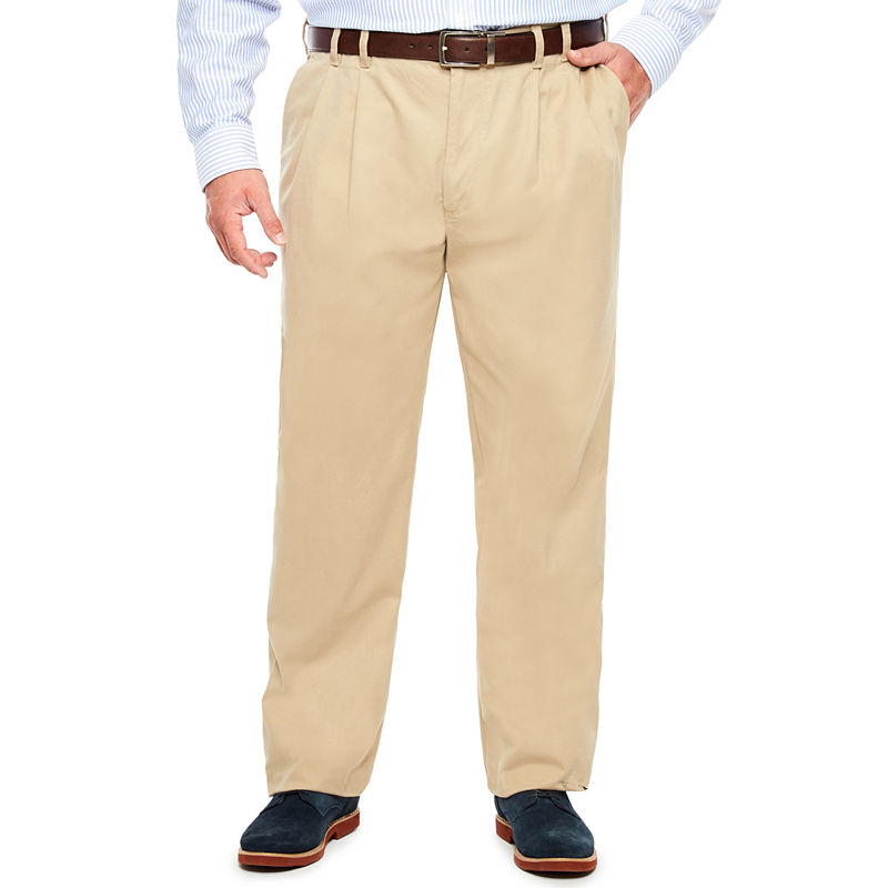 UPC 676108452067 product image for IZOD Big & Tall Sportflex Waistband Stretch Pleated Chino Pants | upcitemdb.com