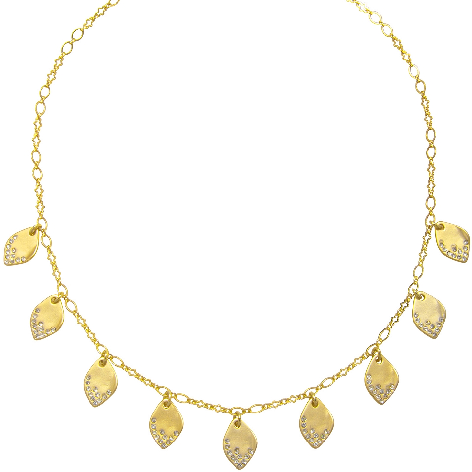 PALOMA & ELLIE Gold Tone Short Leaf Necklace, Womens