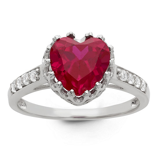 Lab Created Ruby Sterling Silver Ring