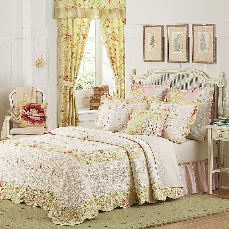 Mary Janes Home Maryjane'S Home Prairie Bloom Bedspread, Queen, Yellow