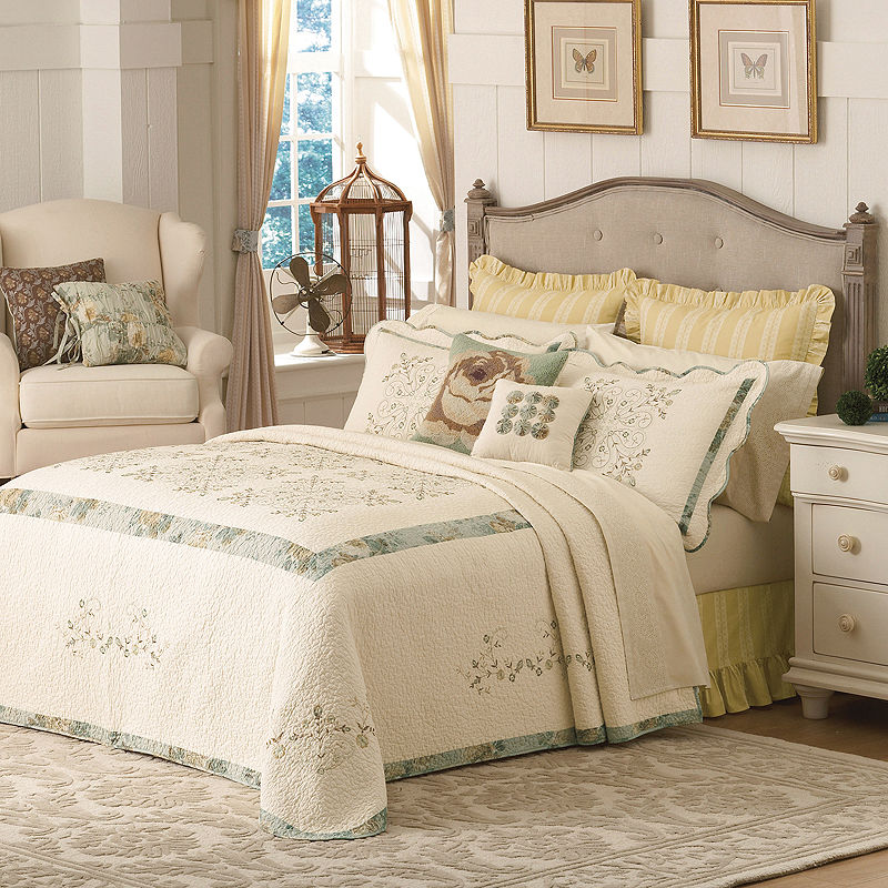 Mary Janes Home Mary Jane'S Home Vintage Treasure Bedspread, Queen, Green