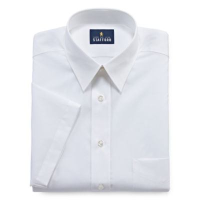 mens fitted white short sleeve dress shirts