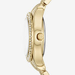 Relic By Fossil Womens Crystal Accent Gold Tone Bracelet Watch Zr12655