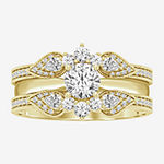 Womens 3/4 CT. T.W. Genuine White Diamond 14K Gold Ring Guard