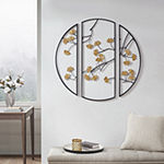 Madison Park Golden Gingko Leaves 3-pc. Floral Wall Sculpture
