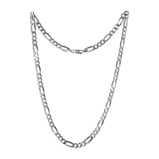 Made in Italy Sterling Silver 10 Inch Solid Figaro Chain Necklace