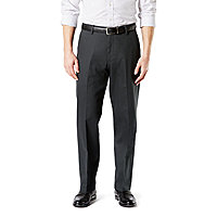 YSMO Mens Slim Wrinkle-Free Pants Adjustable Waist Flat Front Pant Casual 