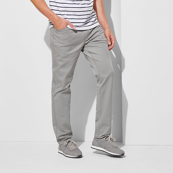 St. John's Bay Temp Flex 5-Pocket Mens Slim Fit Flat Front Pant