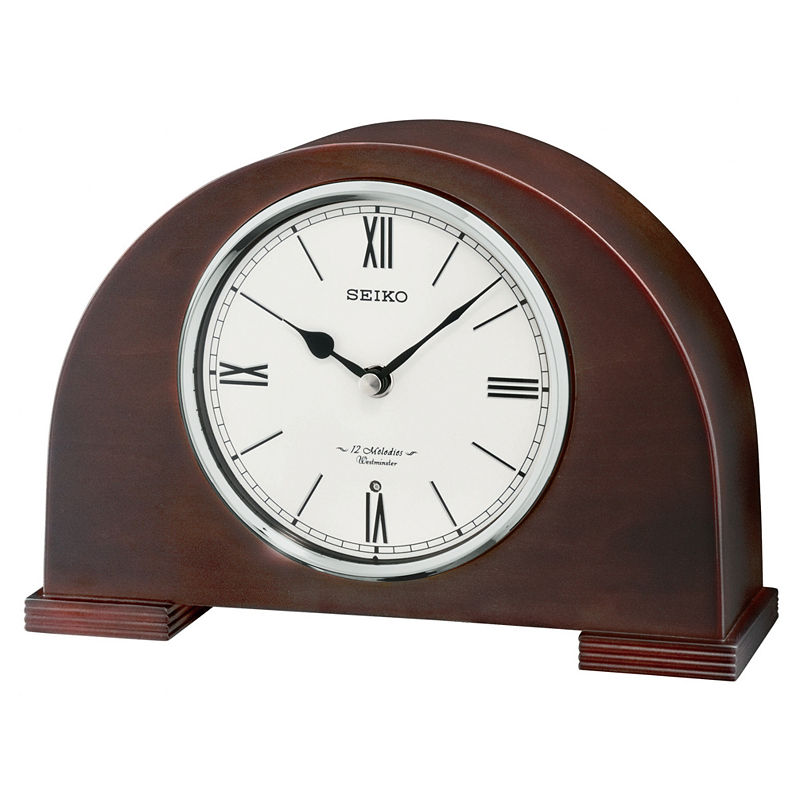 UPC 029665180063 product image for Seiko Desk And Table Clock With 12 Hi Fi Melodies And Chime Brown Qxw239blh | upcitemdb.com