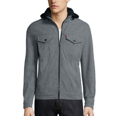 levi's men's soft shell hooded trucker jacket