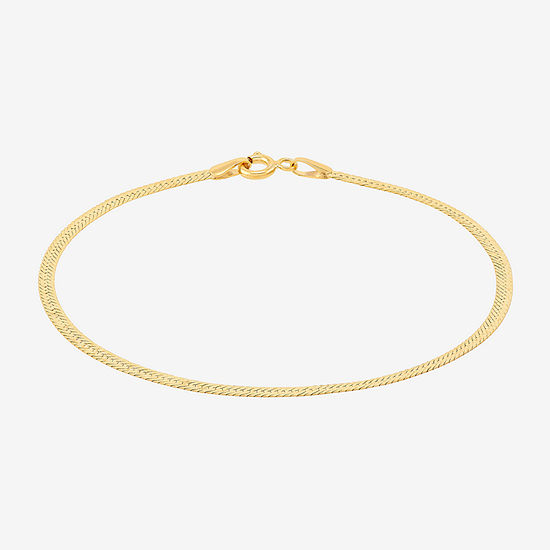 Made in Italy 10K Gold 7.5 Inch Herringbone Chain Bracelet