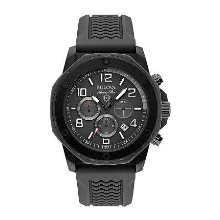 Bulova Mens Rubber Strap Sport Chronograph Watch | Roolia