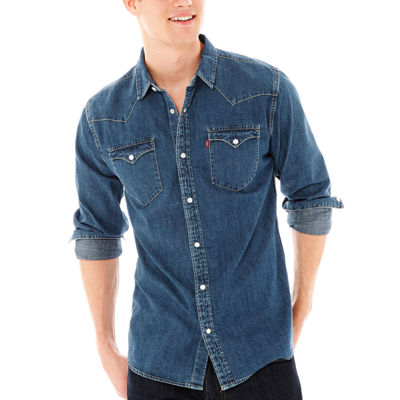 levi denim long sleeve shirt