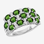 2.5MM Genuine Green Chrome Diopside Sterling Silver Band
