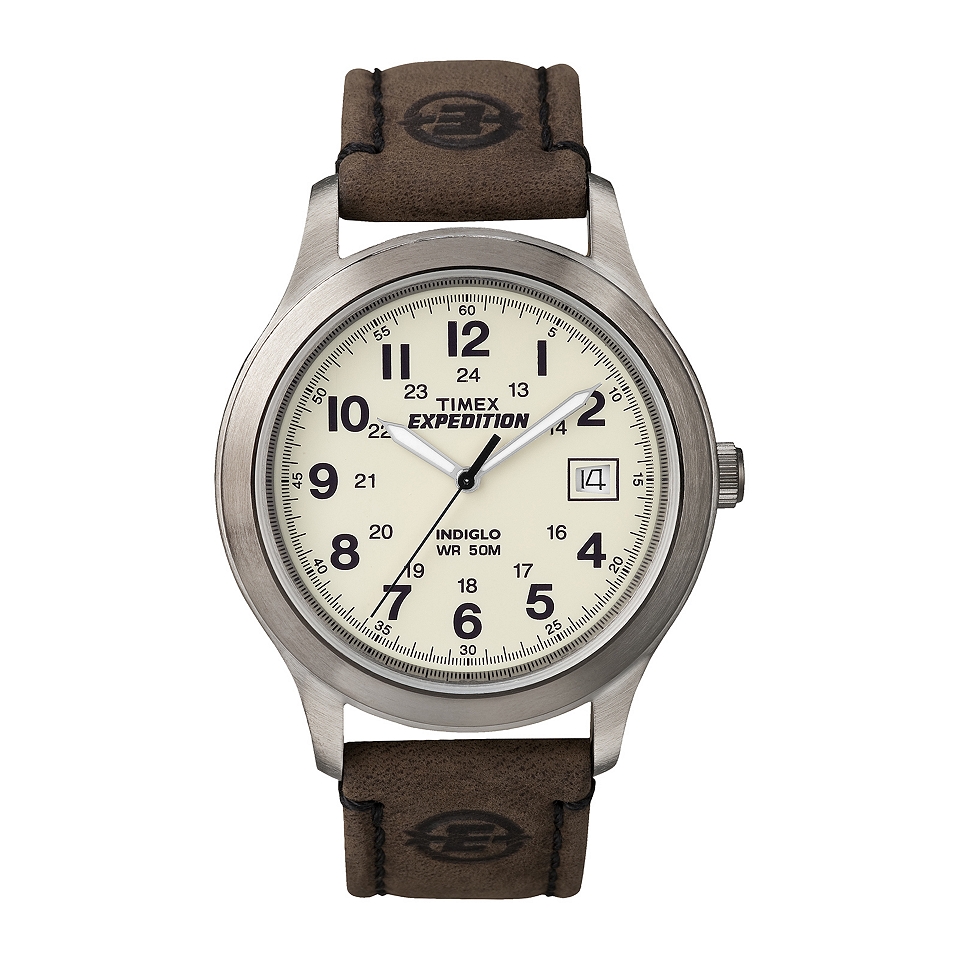 Timex Newness Mens Leather Strap Field Watch