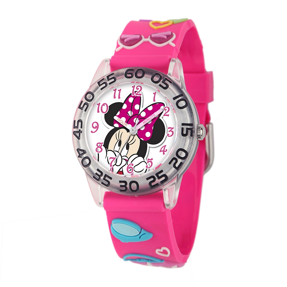 Disney Minnie Mouse Easy Read Plastic Strap Watch, Girls