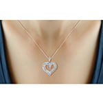 1 CT. T.W. Diamond 10K White Gold Heart Pendant Necklace