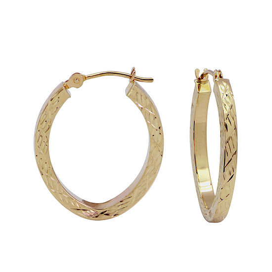 Diamond-Cut 14K Gold 18mm Hoop Earrings - JCPenney