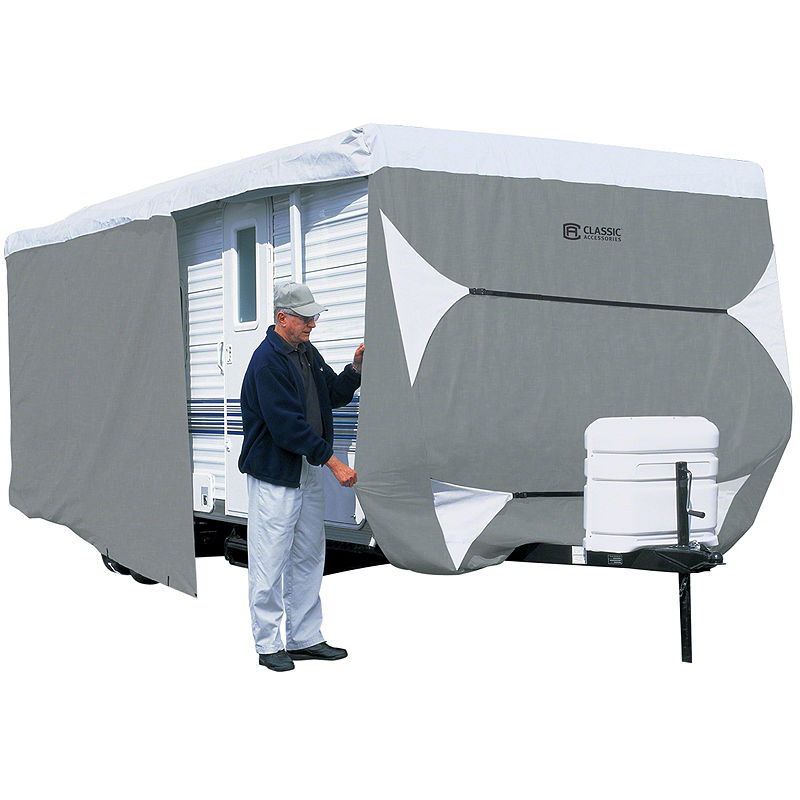 Classic Accessories 73663 Polypro Iii Travel Trailer & Toy Hauler Cover, Model 6, Gray