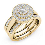 Womens 3/8 CT. T.W. Genuine White Diamond 10K Gold Bridal Set