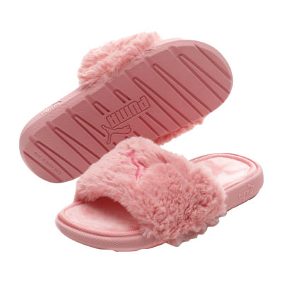 fluffy slide sandals