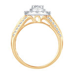 Womens 1 CT. T.W. Genuine White Diamond 10K Gold Oval Engagement Ring