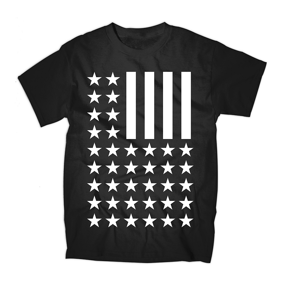 Stars and Stripes Graphic Tee, Black, Mens