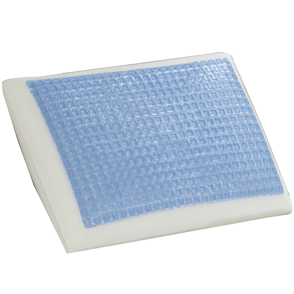 Comfort Revolution Mini Square Gel Memory Foam Pillow, Blue/White