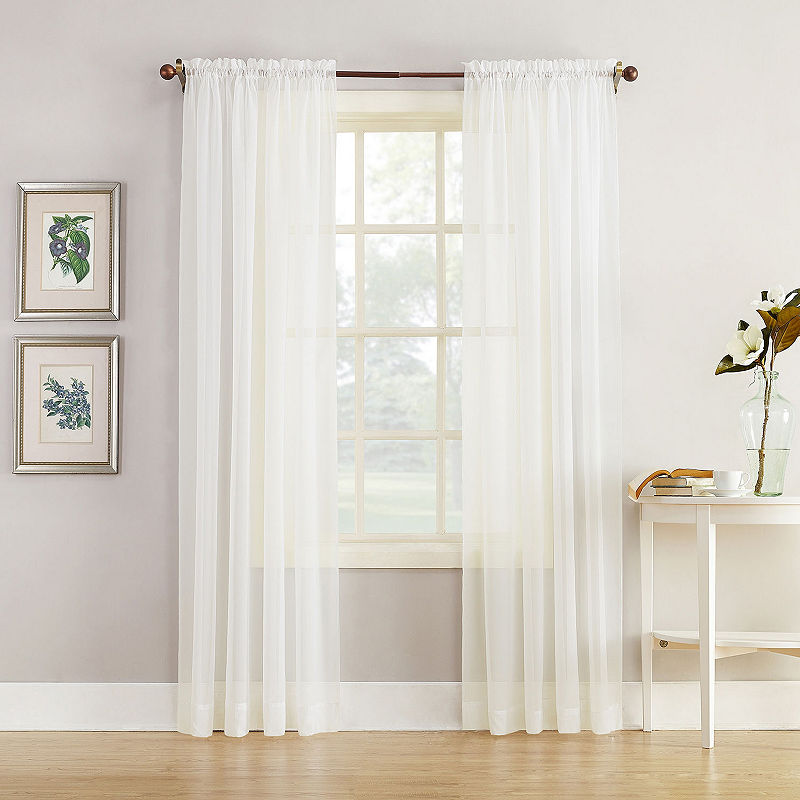 Home Expressions Jacqueline Rod-Pocket Sheer Panel Pair, 118