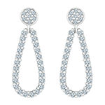 3/4 CT. T.W. Genuine White Diamond 10K White Gold Drop Earrings