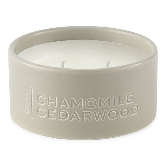 11OZ 2-Wick Chamomile Cedarwood Ceramic Jar Candle