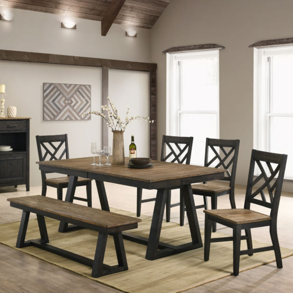 Napa 6-Piece Dining Set with Lattice Back Chairs