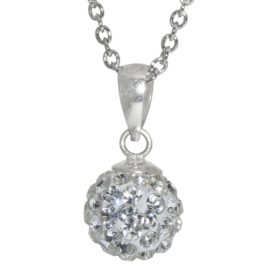 Bridge Jewelry Sterling Silver Plated Crystal Ball Pendant