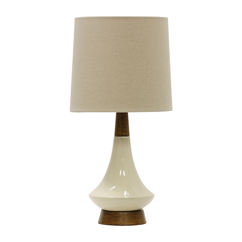 Stylecraft 9.5 W White & Cream Ceramic Table Lamp