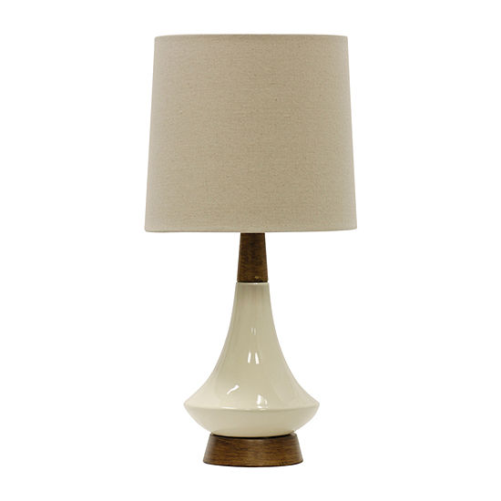 Stylecraft 9.5 W White & Cream Ceramic Table Lamp