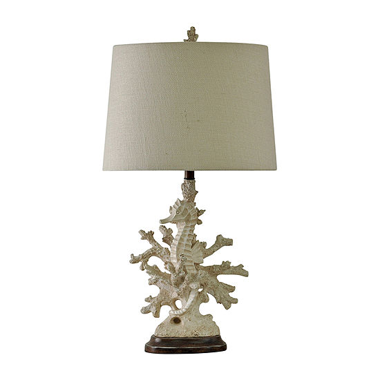 Stylecraft 17 W White Coral Polyresin Table Lamp