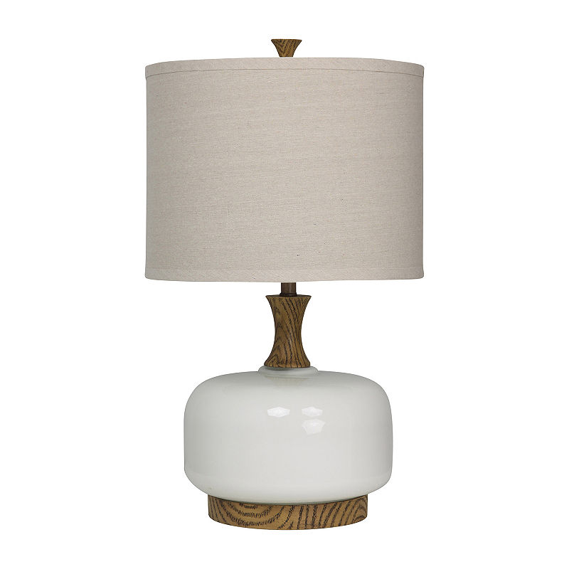 Stylecraft 17 W White Ceramic Glass Table Lamp