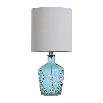 Sky Blue Glass Table Lamp, Jcp Bedroom Lamps